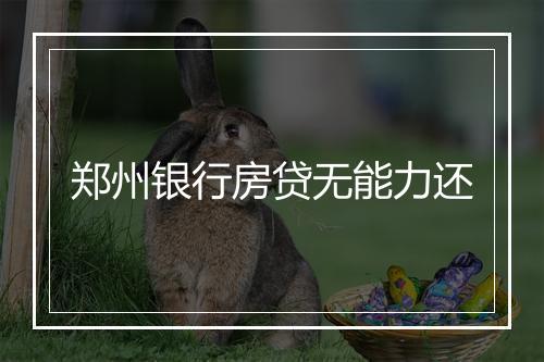 郑州银行房贷无能力还