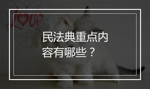 民法典重点内容有哪些？
