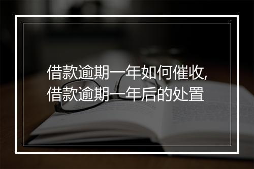 借款逾期一年如何催收,借款逾期一年后的处置