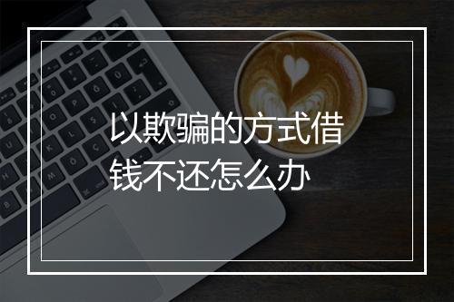 以欺骗的方式借钱不还怎么办