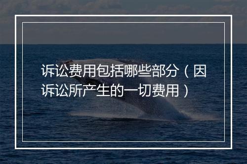 诉讼费用包括哪些部分（因诉讼所产生的一切费用）