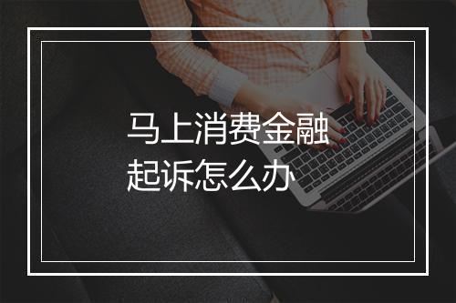 马上消费金融起诉怎么办