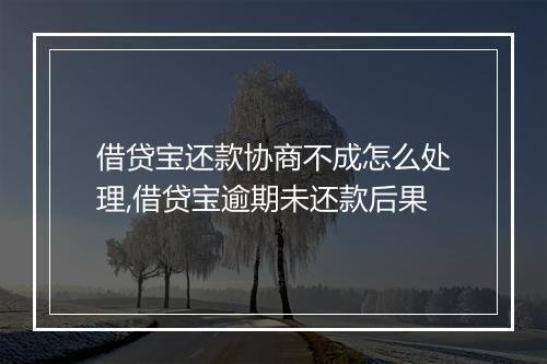 借贷宝还款协商不成怎么处理,借贷宝逾期未还款后果