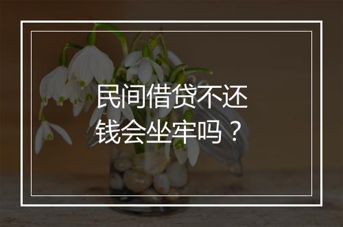 民间借贷不还钱会坐牢吗？
