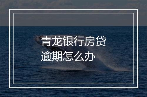 青龙银行房贷逾期怎么办