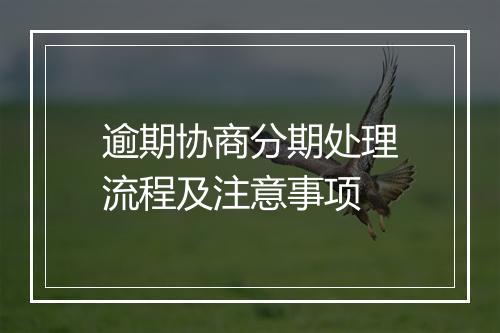 逾期协商分期处理流程及注意事项