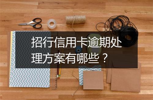 招行信用卡逾期处理方案有哪些？