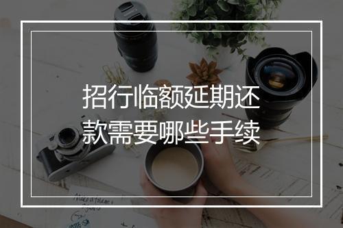 招行临额延期还款需要哪些手续