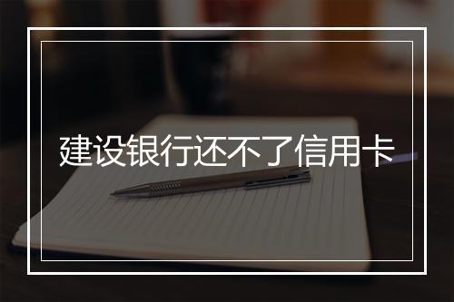 建设银行还不了信用卡