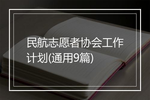 民航志愿者协会工作计划(通用9篇)