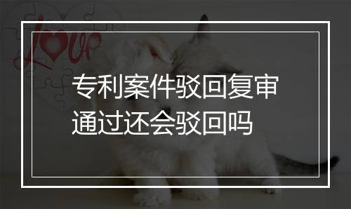 专利案件驳回复审通过还会驳回吗