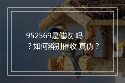 952569是催收 吗？如何辨别催收 真伪？