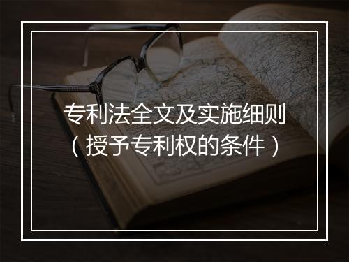 专利法全文及实施细则（授予专利权的条件）