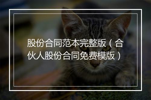 股份合同范本完整版（合伙人股份合同免费模版）