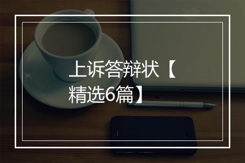 上诉答辩状【精选6篇】