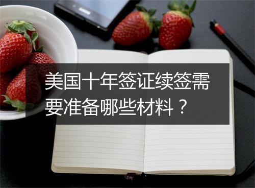 美国十年签证续签需要准备哪些材料？