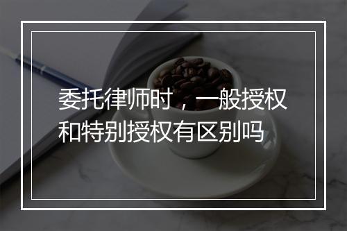 委托律师时，一般授权和特别授权有区别吗