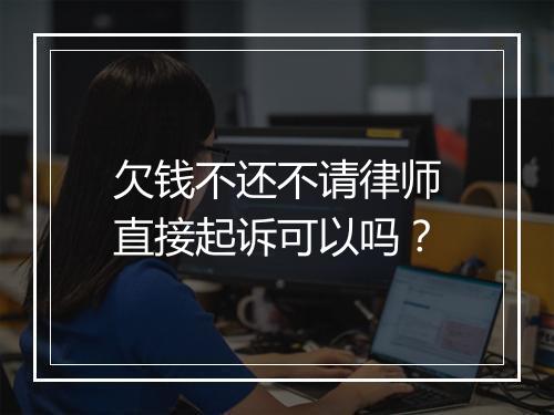 欠钱不还不请律师直接起诉可以吗？