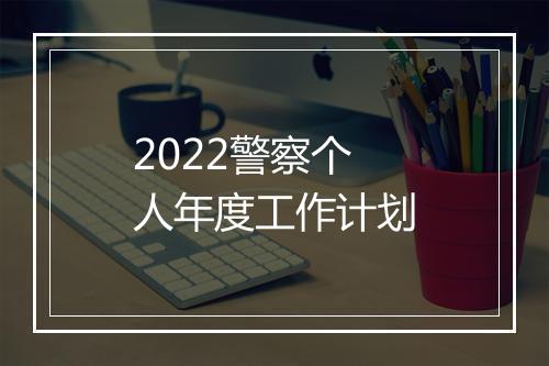 2022警察个人年度工作计划
