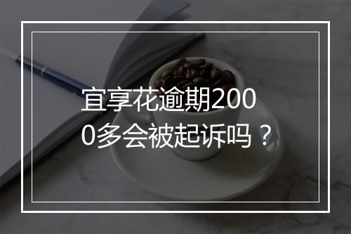 宜享花逾期2000多会被起诉吗？