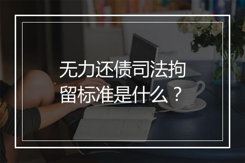 无力还债司法拘留标准是什么？