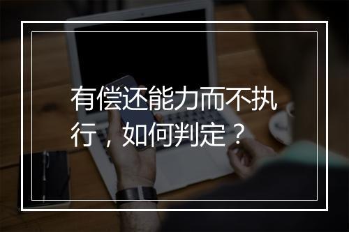 有偿还能力而不执行，如何判定？