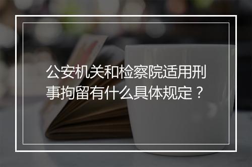 公安机关和检察院适用刑事拘留有什么具体规定？