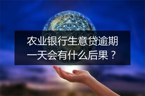 农业银行生意贷逾期一天会有什么后果？