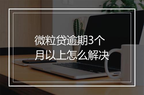 微粒贷逾期3个月以上怎么解决