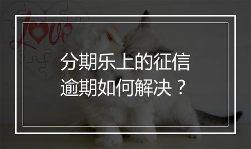 分期乐上的征信逾期如何解决？