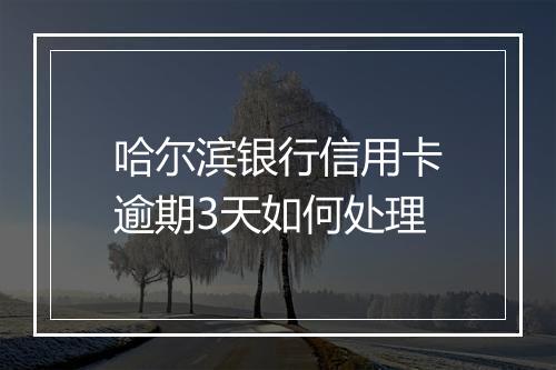 哈尔滨银行信用卡逾期3天如何处理