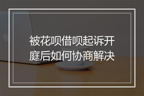 被花呗借呗起诉开庭后如何协商解决