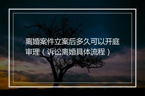 离婚案件立案后多久可以开庭审理（诉讼离婚具体流程）