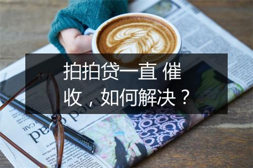 拍拍贷一直 催收，如何解决？