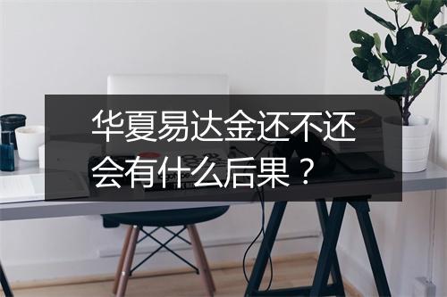 华夏易达金还不还会有什么后果？