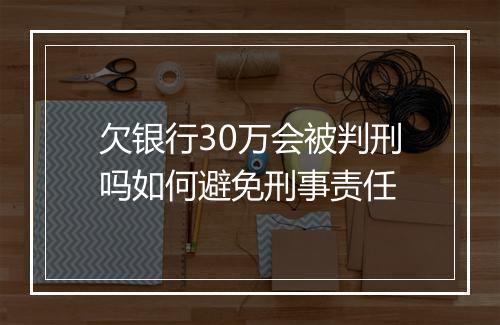 欠银行30万会被判刑吗如何避免刑事责任