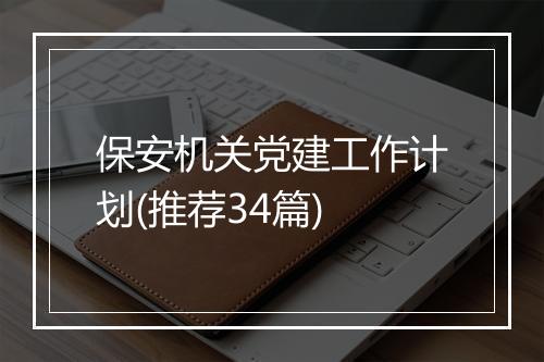 保安机关党建工作计划(推荐34篇)
