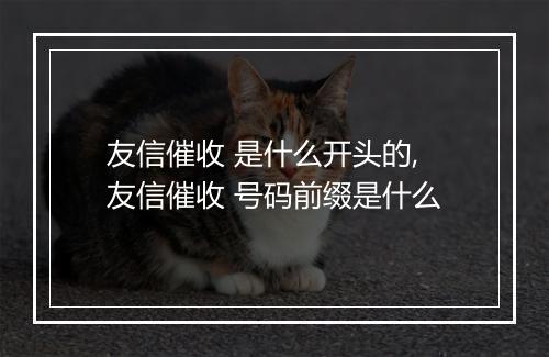 友信催收 是什么开头的,友信催收 号码前缀是什么