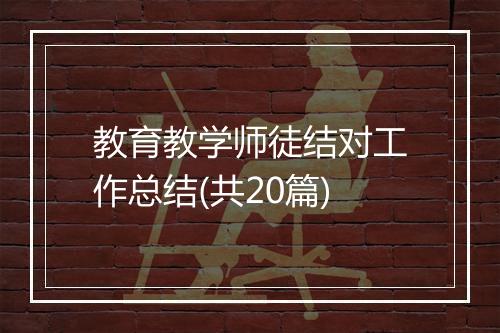 教育教学师徒结对工作总结(共20篇)