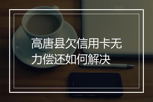 高唐县欠信用卡无力偿还如何解决