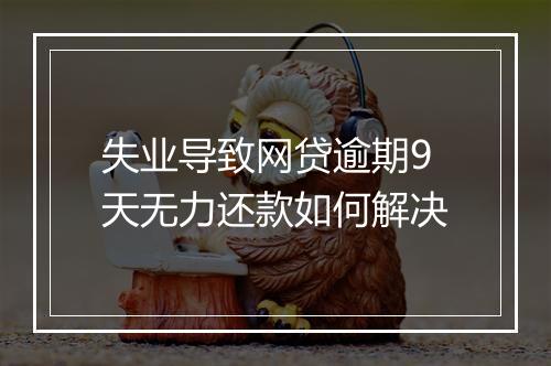 失业导致网贷逾期9天无力还款如何解决