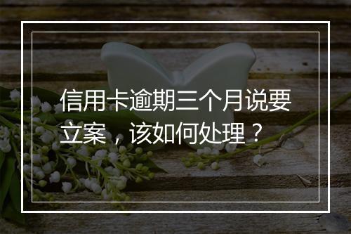 信用卡逾期三个月说要立案，该如何处理？