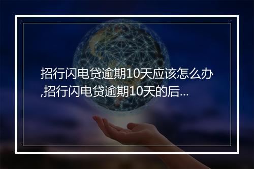 招行闪电贷逾期10天应该怎么办,招行闪电贷逾期10天的后果