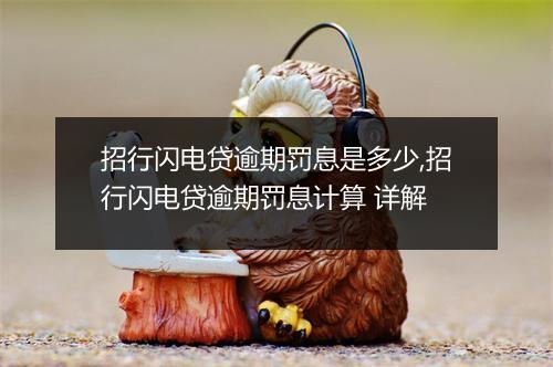 招行闪电贷逾期罚息是多少,招行闪电贷逾期罚息计算 详解