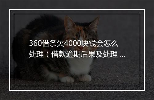 360借条欠4000块钱会怎么处理（借款逾期后果及处理 ）