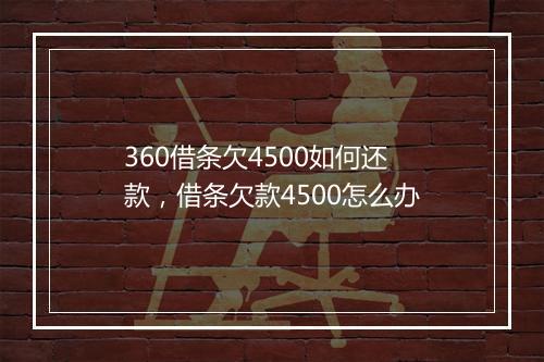 360借条欠4500如何还款，借条欠款4500怎么办