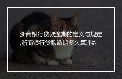 浙商银行贷款逾期的定义与规定,浙商银行贷款逾期多久算违约