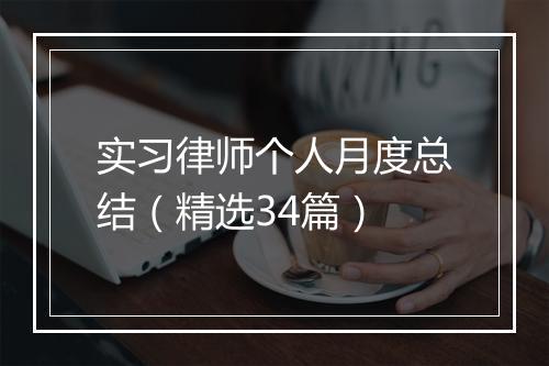实习律师个人月度总结（精选34篇）