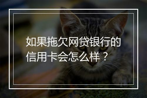 如果拖欠网贷银行的信用卡会怎么样？