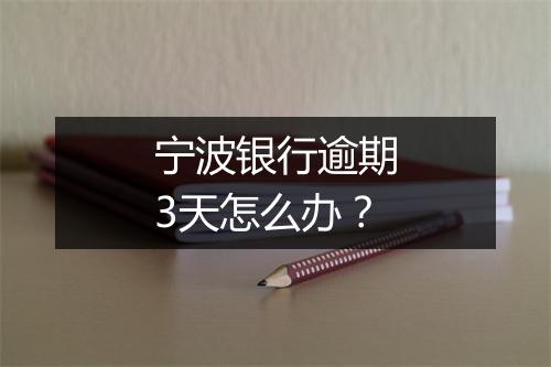 宁波银行逾期3天怎么办？